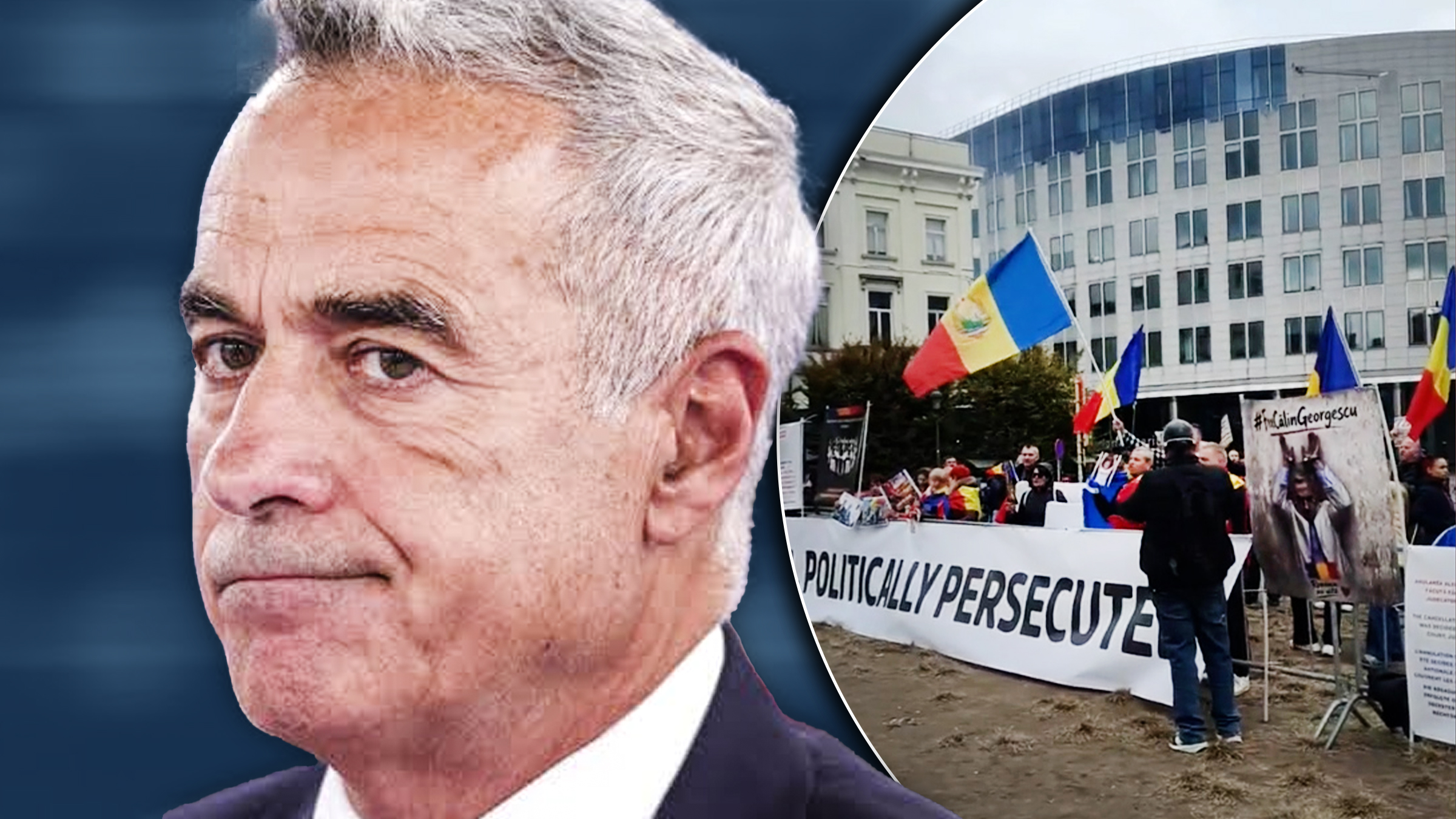 Manifestație în fața Parlamentului European pentru susținerea lui Călin Georgescu