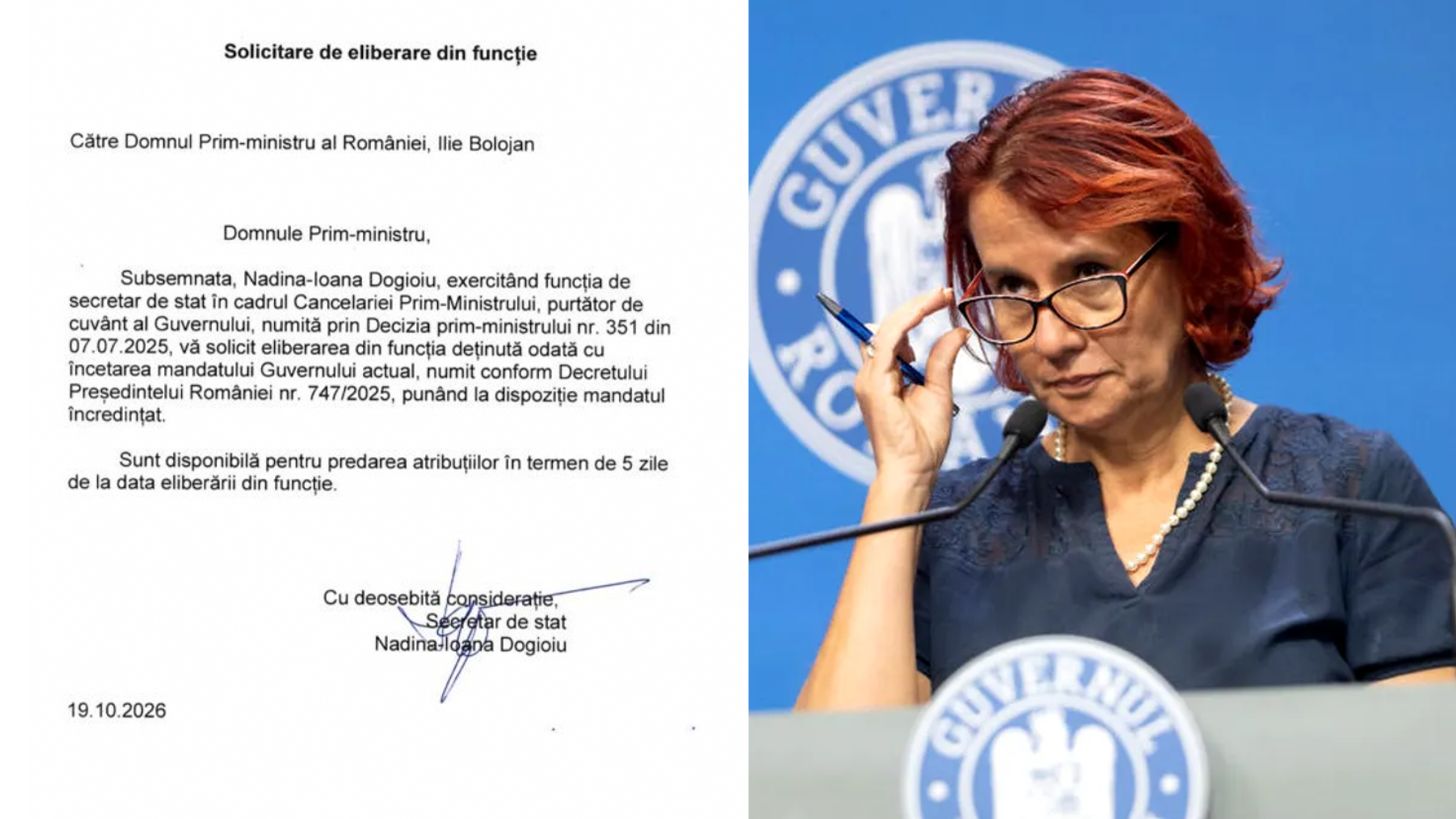 Ioana Ene Dogioiu solicită eliberarea din funcția de purtător de cuvânt al Guvernului Bolojan