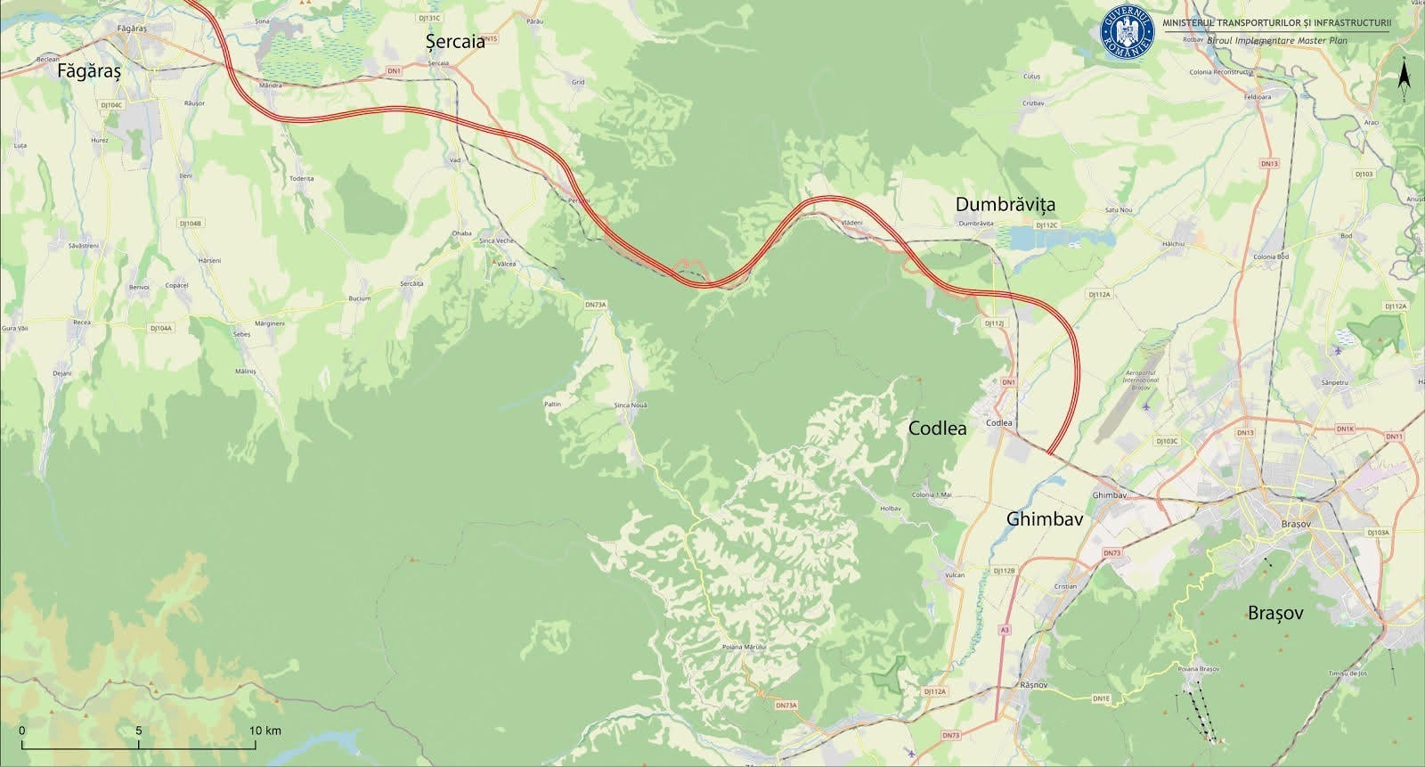 Proiectul Autostradei Brașov – Făgăraș ajunge la Guvern: investiție de peste 9 miliarde de lei și un singur nod rutier