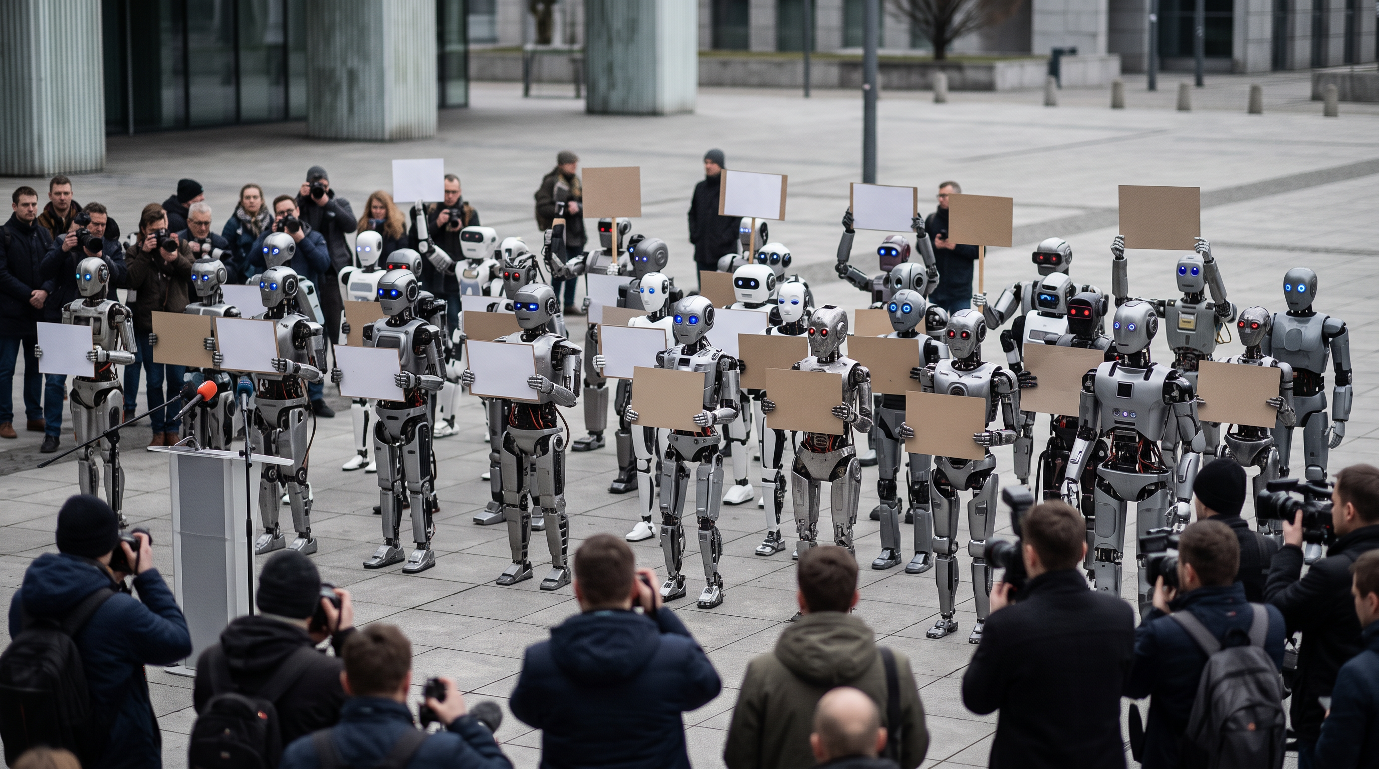 Protest de simbol în Polonia: roboți au cerut reglementarea inteligenței artificiale în locurile de muncă