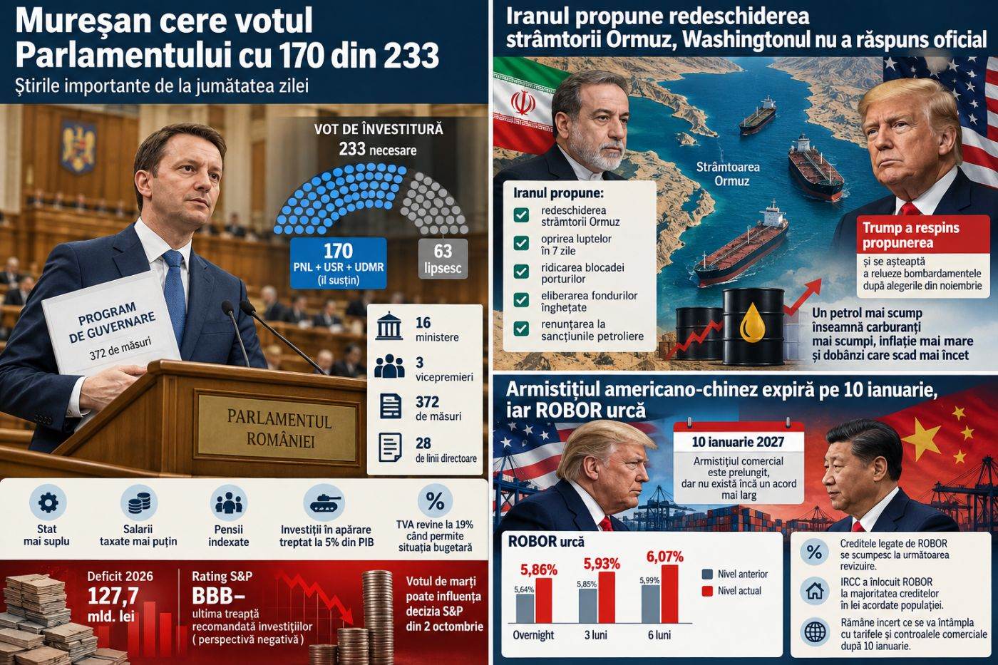 Mureșan depune programul de guvernare; votul de învestitură este așteptat marți
